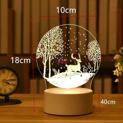 Enfield-bd.com Tools & Home Improvement Tools & Machinary 3D Lamp Acrylic LED Night Lights Christmas Party Decoration Night Light for Home Bedroom Decor New Year Wedding Neon Lamp USB