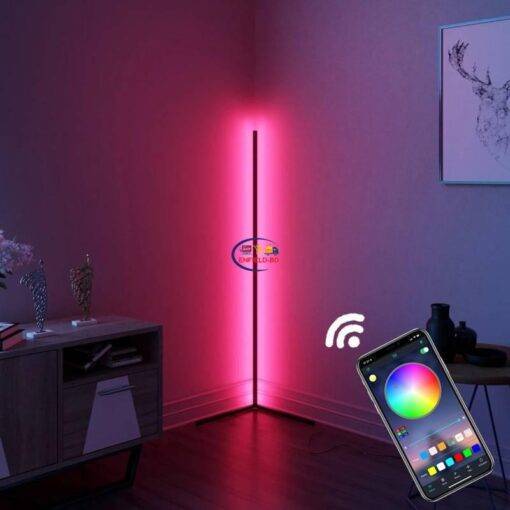 Enfield-bd.com Gadget Smart Floor Corner Lamp Light RGB Music Remote Control Floor Lamp For Office Bedroom Modern Standing Lamp Warm Light Dimming