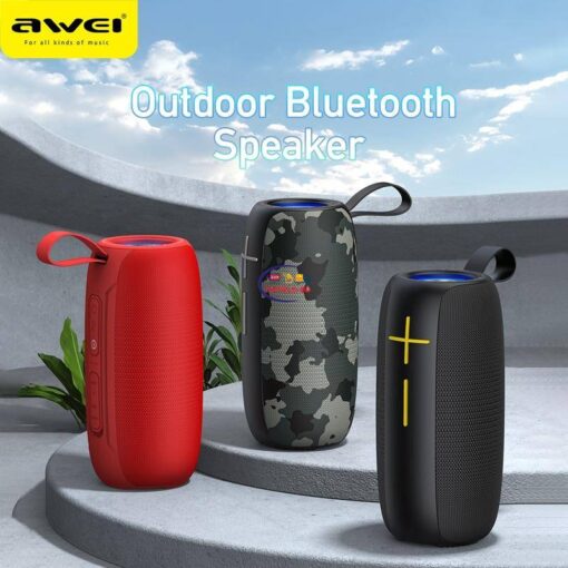 Enfield-bd.com Electronics Home Audio Awei Y370 Original Bluetooth Speaker Music Super Power Bass 20W IPX5 Outdoor HiFi 3D Sound Bar With Led For PC