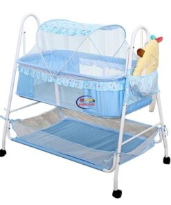 Enfield-bd.com Home & Living Baby Swing Dolna Baby Rocking Cradle 85cm Length Swing Newborn Cot Around Mesh Fabric Infant Bed With Side Pocket