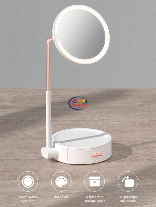 Enfield-bd.com Gadget Baseus LED Cosmetic Mirror Lights Portable Makeup Light Dressing Table Touch Stepless Dimmer Lamp Storage Magnifying Mirror Lamp