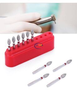 Enfield-bd.com Health & Household Health Care Dental Bur Football Shape Red Storage Box High Efficiency Cutting Dental Handpiece Working Accessory