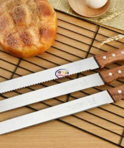 Enfield-bd.com Home & Living Stainless Steel Bread Serrated Knife Wooden Handle Cake Spatula Baguette Slicing Baking Cooking Tools Kitchen Accessories