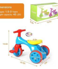 Enfield-bd.com Home & Living Toddler Tricycle for 1 2 3 Years Old Kids 3-Wheel Ride-on Toy Trike – Baby Balance Walker Slide Bike Bicycle with Foot Pedals 