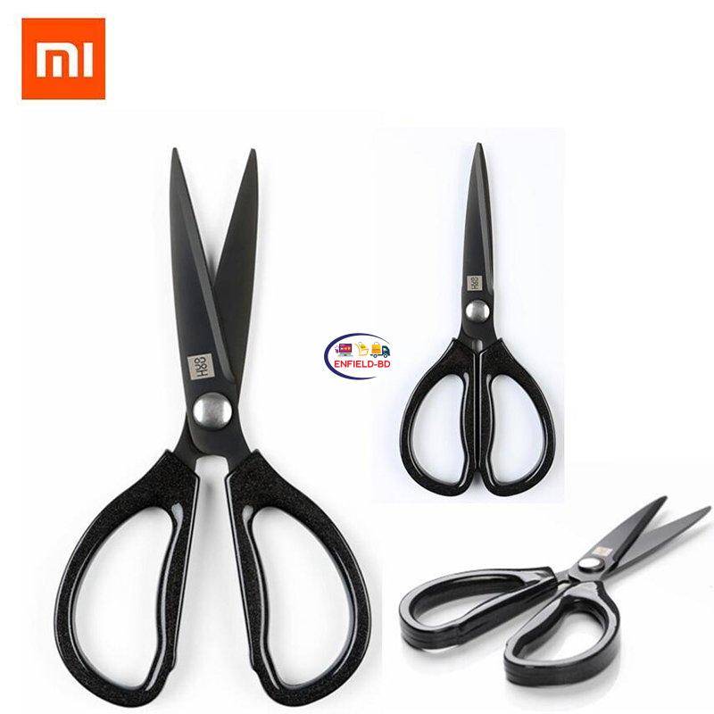 2Pcs Huohou Cool Black Kitchen Knife Scissor Non-Stick Stainless