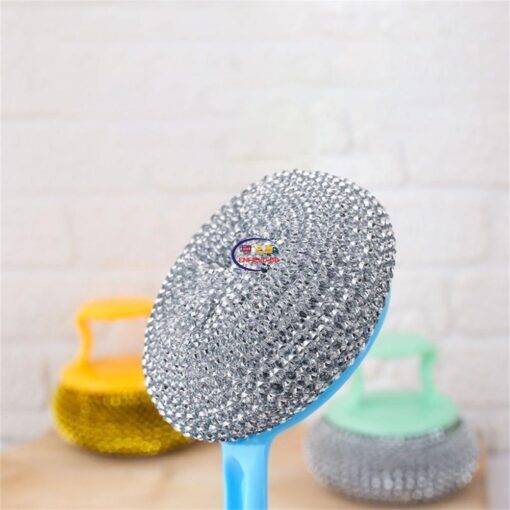 Enfield-bd.com Health & Household Kitchen & Dining Kitchen Cleaning Ball Brush Wire Ball Brush With Short Handle Pan Cleaning Dish Handle Washing Stainless Steel Wire Ball Kitchen Cleaner