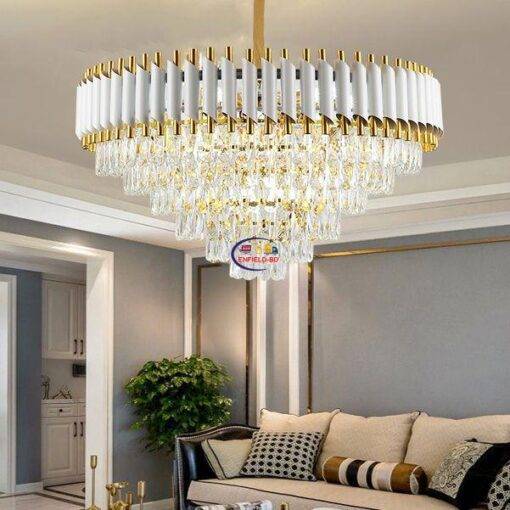 Enfield-bd.com Tools & Home Improvement Tools & Machinary Modern New Crystal Chandelier for Living Room Hall Hotel Engineering Villa Projecting Crystal Chandelier Lighting