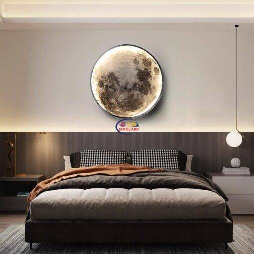 Enfield-bd.com Tools & Home Improvement Tools & Machinary Sofaside The Moon Mural Decorative Wall Lamp Modern Foyer Led Wall Scones Bracket Light For Bedroom Indoor Decor Wall Lighting