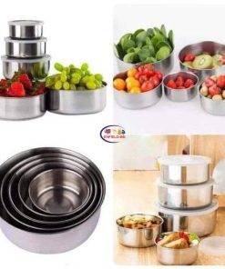 Enfield-bd.com Kitchen & Dining 5 Pcs Multi Functional Stainless Steel Protect Fresh Box