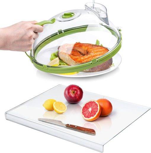 Enfield-bd.com Kitchen & Dining Transparent Microwave Cover Portable Microwave Plate Lid Smooth Surface