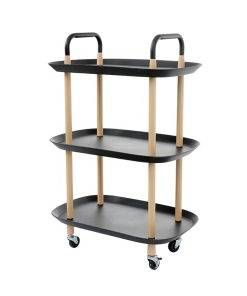 PYU 3-Tier Rolling Utility Cart Storage Shelves Storage Trolley Home & Living