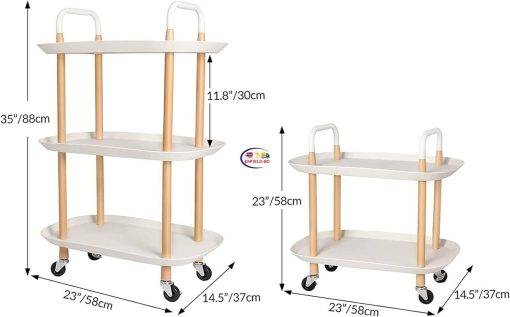 3 Tier Utility Cart Kitchen Storage Trolley Mobile Rolling Wheels ABS Organizer Home & Living