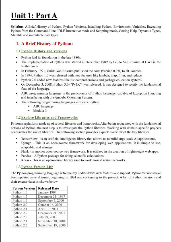 Unit 1: Introduction to Python A