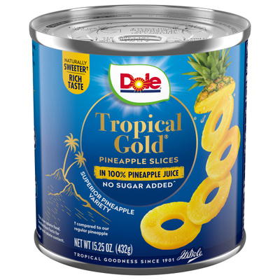 pineapple slices  in juice, 15 oz. tin can