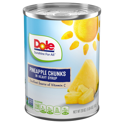 pineapple chunks  in syrup, 20 oz. tin can