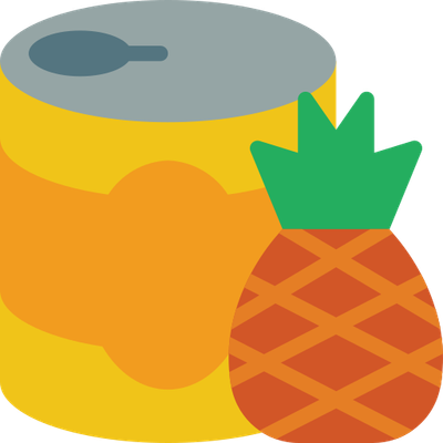 Canned pineapple w. juice