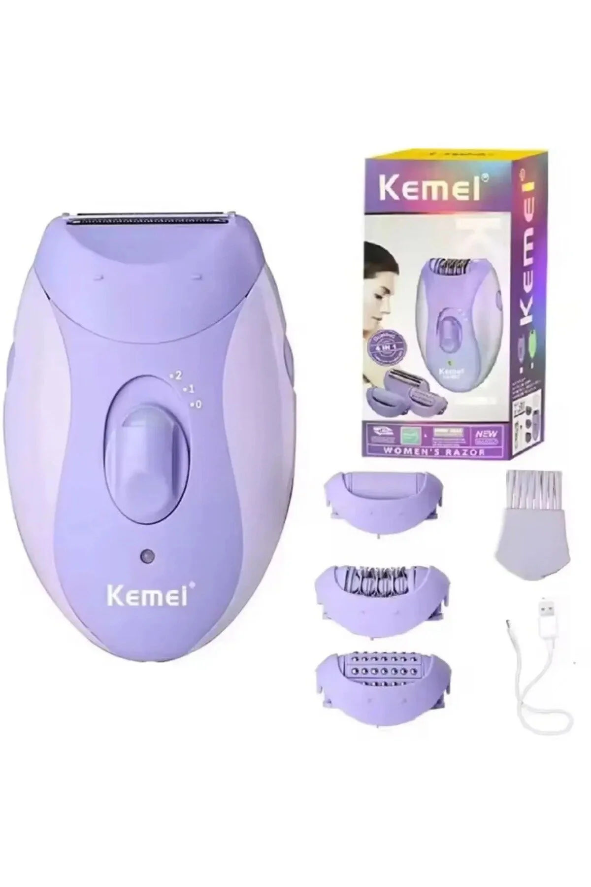 مجموعة إزالة الشعر النسائية 4 في 1 كيمي KM-6037