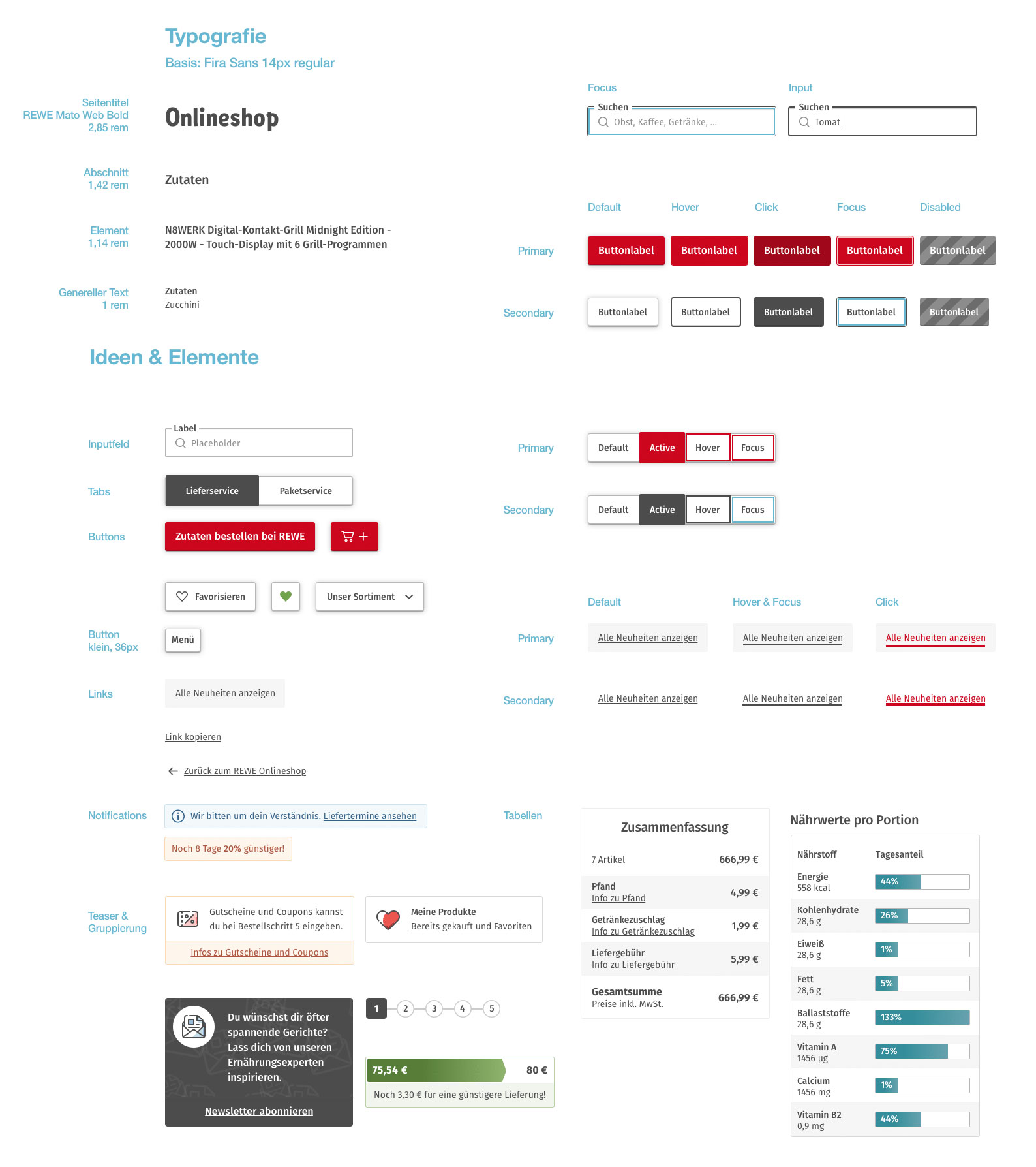 UI elements overview, keeping it to a minimum