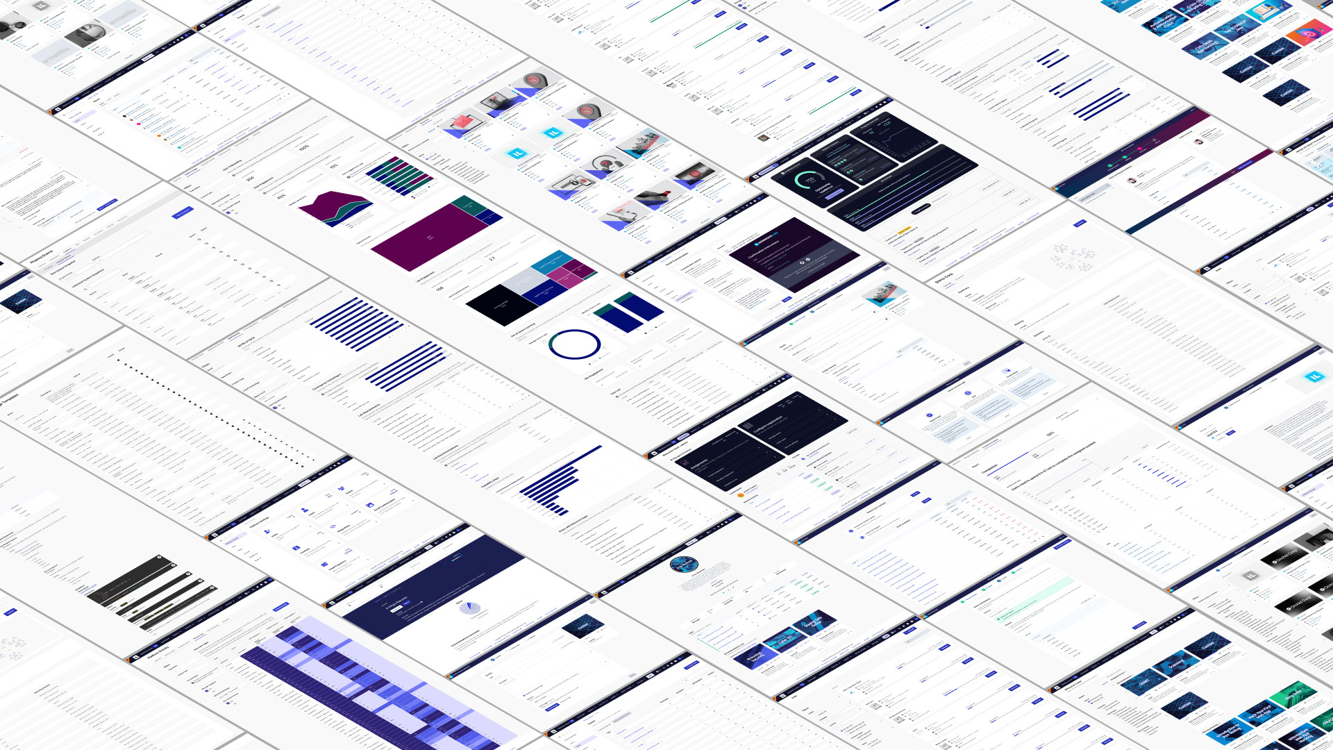 Long white tapestries of non-actionable tables and numbers