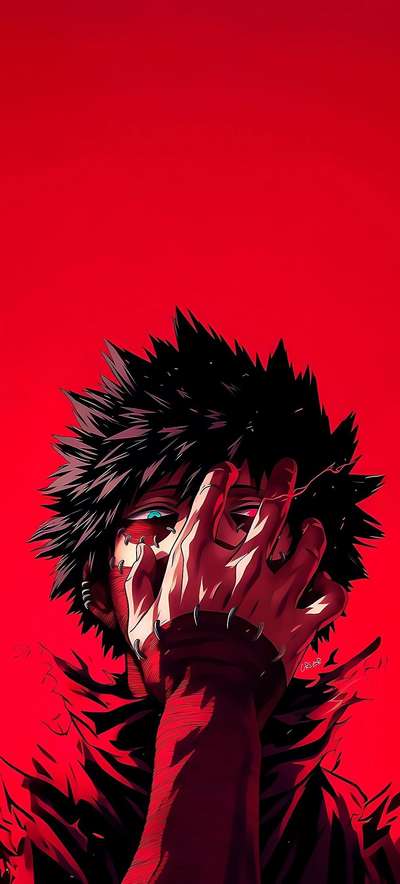 Red Background Spiked Hair