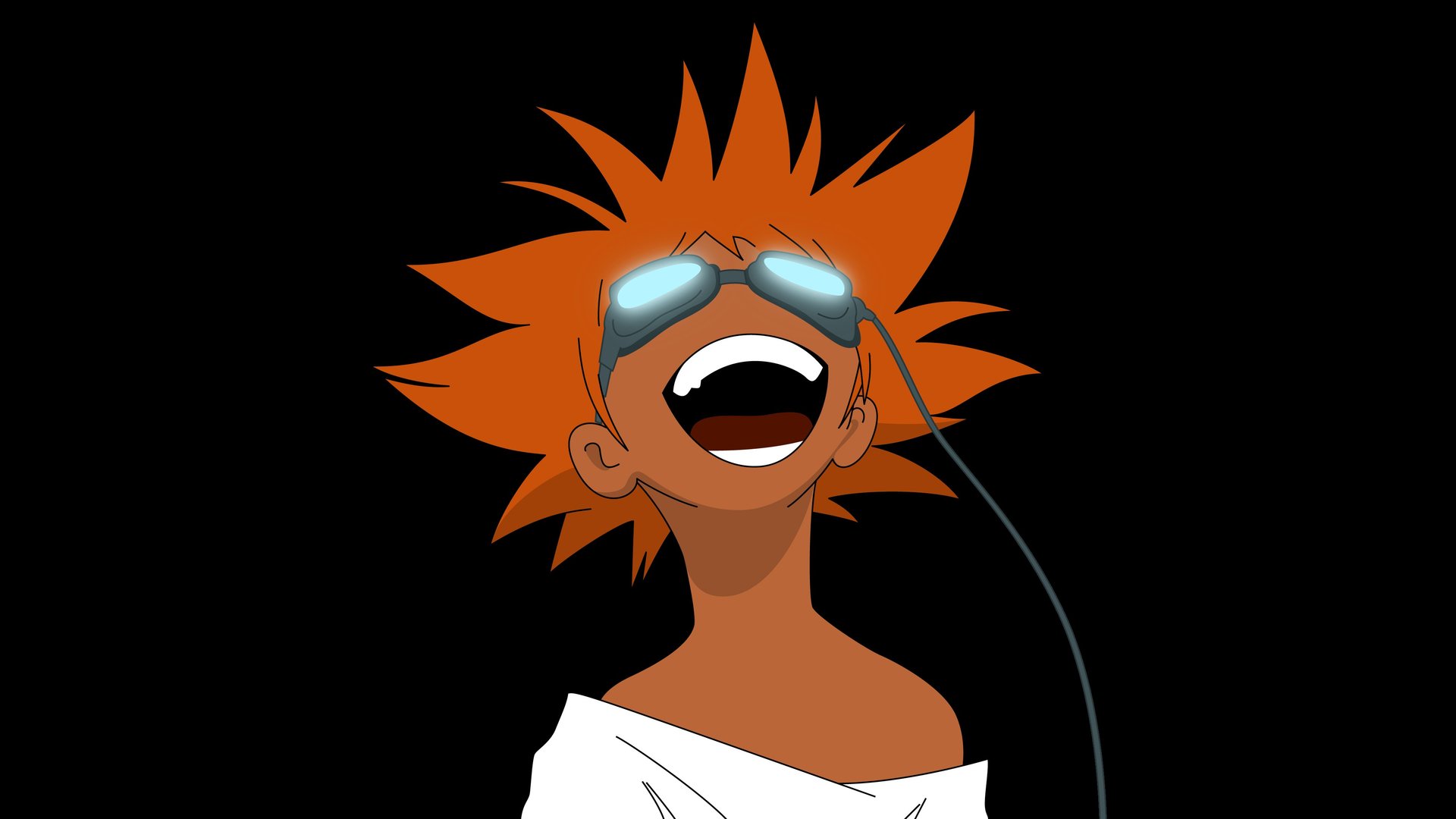 Orange Hair Black Background
