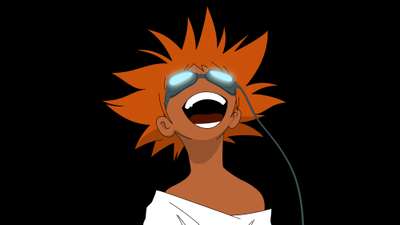 Orange Hair Black Background