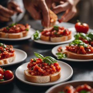 Bruschetta alla marinara - Italian cuisine