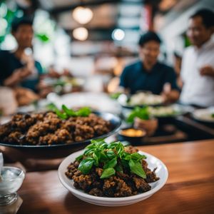Fried Wild Rat with Basil - Vietnamese cuisine