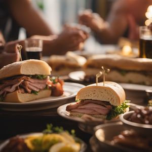 Panino con la porchetta - Italian cuisine