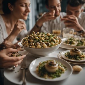 Perciatelli con le lumache - Italian cuisine