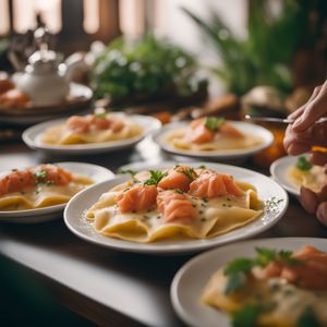 Ravioli al salmone - Italian cuisine