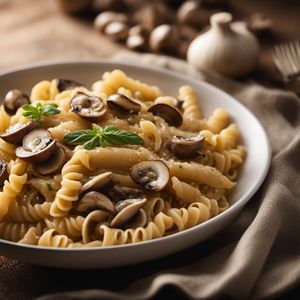 Pasta, cooked, with mushroom sauce