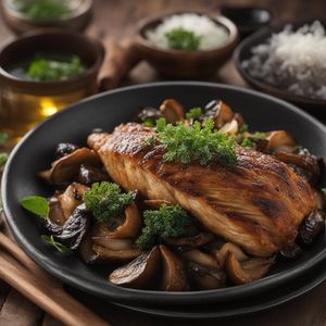 Ainu-inspired Chicken and Mushroom Rolada