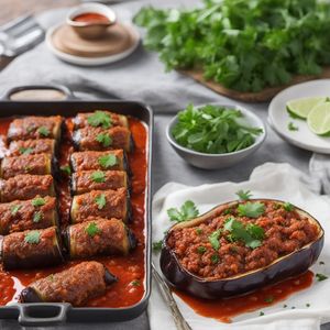 Armenian Stuffed Eggplant Rolls