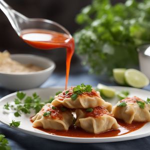 Aushak - Afghan Dumplings with Yogurt and Tomato Sauce