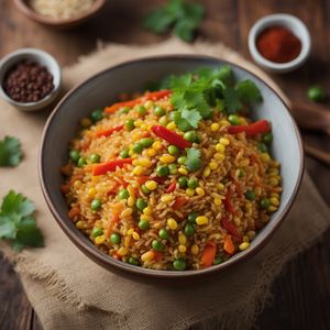 Corn Rice with Latin American Chinese Flavors