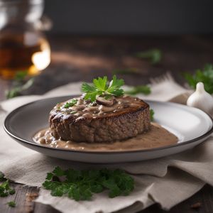 Danish-style Beef Patty with Creamy Mushroom Sauce