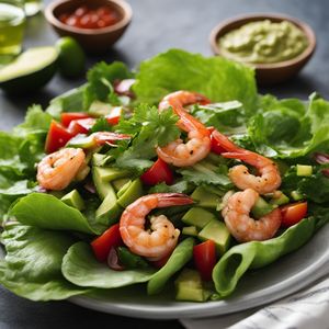 Ensalada de Nopalitos with Grilled Shrimp