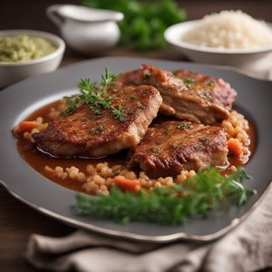 Epirotic-style Braised Veal Cutlets with Rice