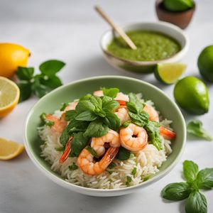 Floribbean Pesto Shrimp with Coconut Rice