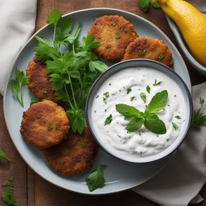Greek Chickpea Fritters with Herb Yogurt Sauce