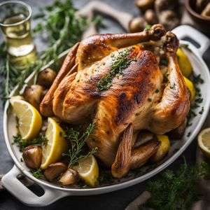 Greek Lemon Garlic Roasted Chicken with Potatoes