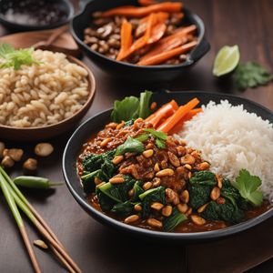 Indonesian-style Boribap with Spicy Peanut Sauce