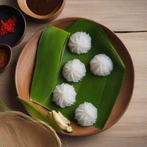 Khanom Tom - Thai Coconut and Pandan Dumplings