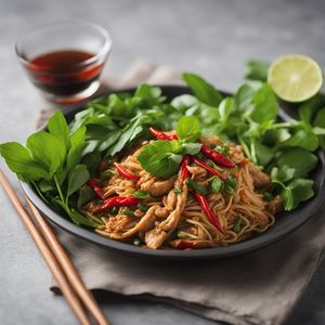 Khao Jao with Spicy Basil Chicken