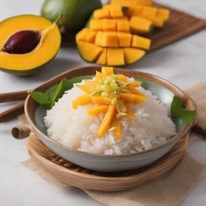 Lao-style Coconut Sticky Rice with Mango