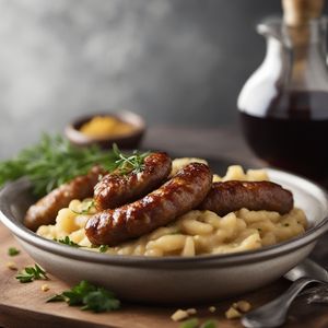 Lincolnshire Sausage with Caramelized Onions and Mustard Mash