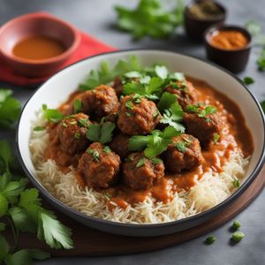 Malay-style Meatballs with Spicy Peanut Sauce