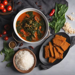 Mbanga Soup with Smoked Fish and Egusi