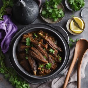 Mubattan Kusha with Spiced Lamb and Roasted Eggplant